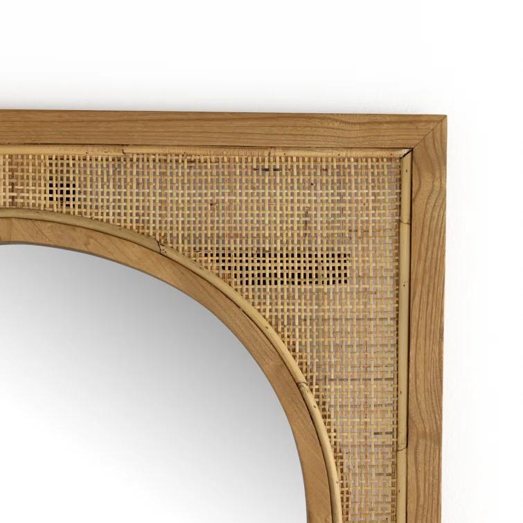 Contemporary Oval Wood & Gold Floor Mirror, 30x70 Inch