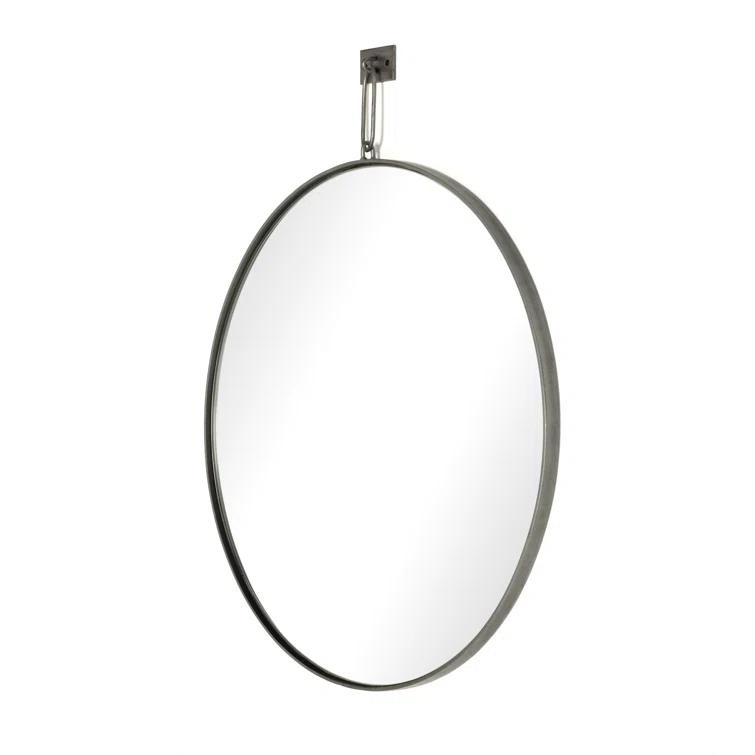 Rectangular Antique Silver Wood Wall Mirror