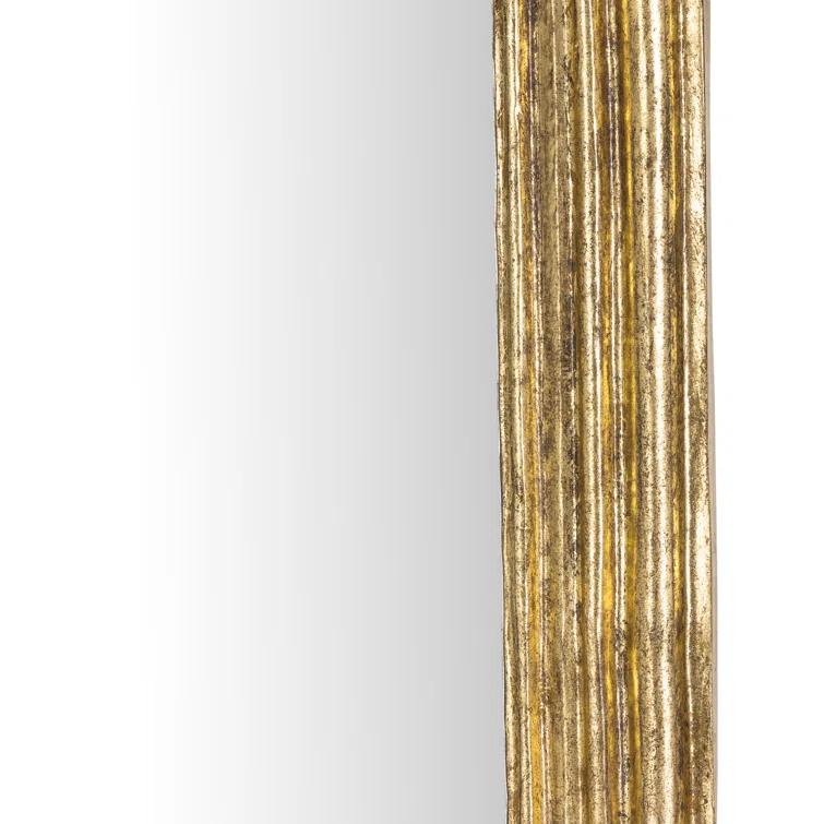 Rectangular Gold Leaf Wood Wall Mirror