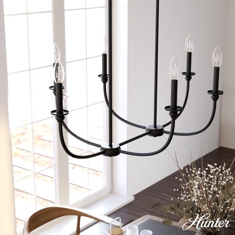 Hunter Southcrest 6 Light Linear Chandelier Ceiling Light Fixture