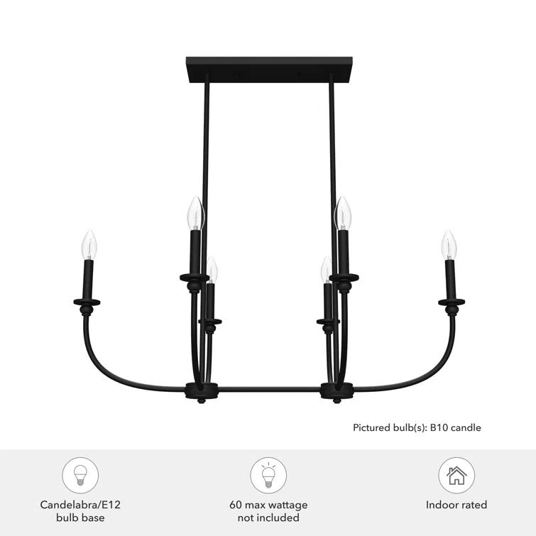 Hunter Southcrest 6 Light Linear Chandelier Ceiling Light Fixture
