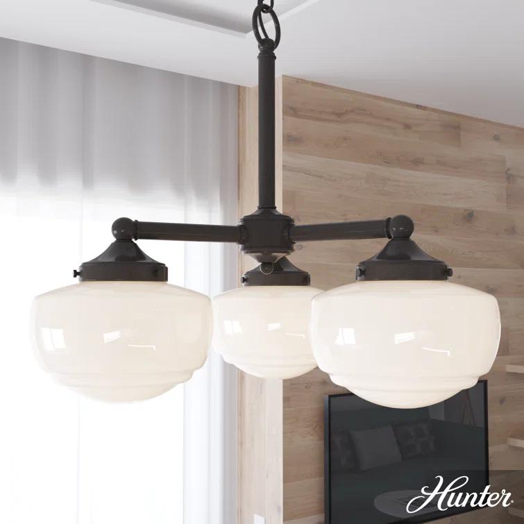 Hunter Fan Hunter Saddle Creek 3 Light Chandelier Ceiling Light Fixture