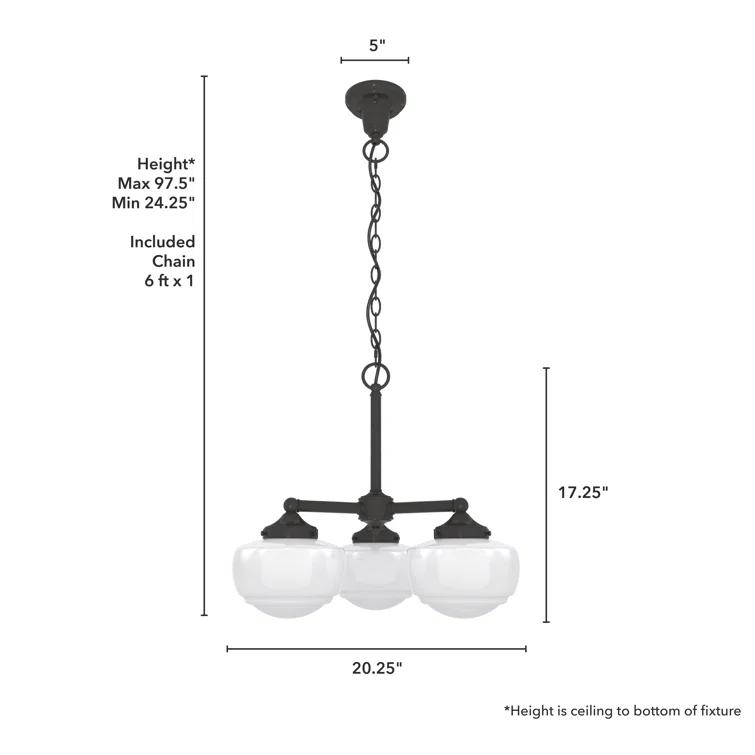 Hunter Fan Hunter Saddle Creek 3 Light Chandelier Ceiling Light Fixture