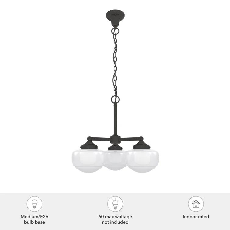 Hunter Fan Hunter Saddle Creek 3 Light Chandelier Ceiling Light Fixture