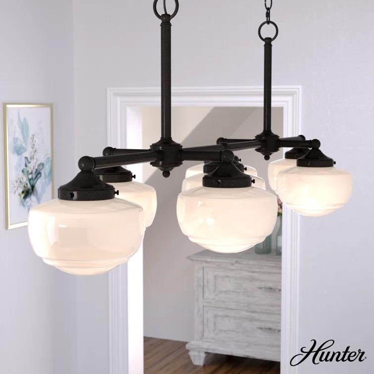 Hunter Saddle Creek 7 Light Linear Chandelier Ceiling Light Fixture