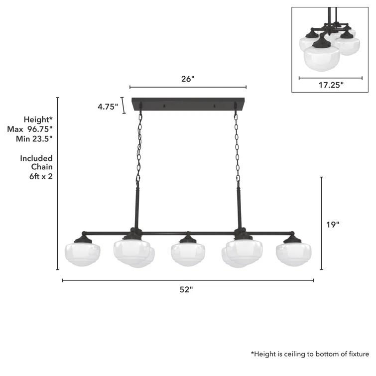 Hunter Saddle Creek 7 Light Linear Chandelier Ceiling Light Fixture