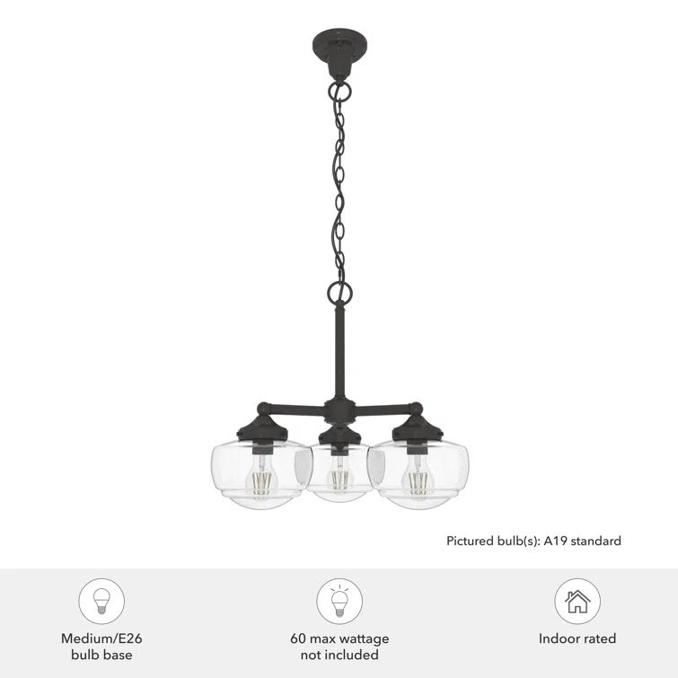 Hunter Fan Hunter Saddle Creek 3 Light Chandelier Ceiling Light Fixture
