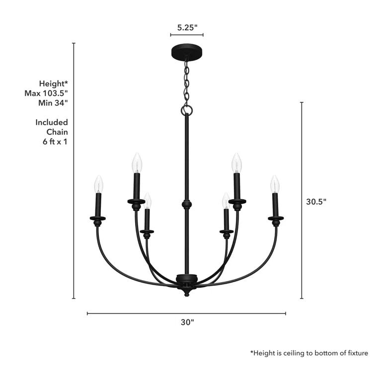 Hunter Southcrest 6 Light Chandelier Ceiling Light Fixture