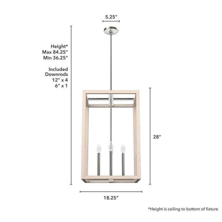 Hunter 18 Inch Squire Manor 4 Light Pendant Ceiling Light Fixture
