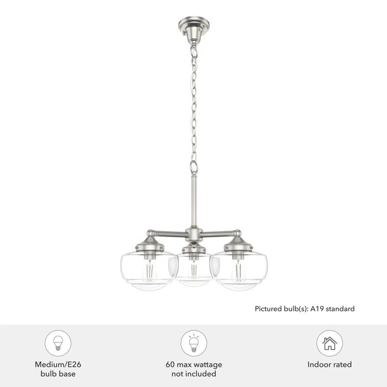 Hunter Saddle Creek 3 Light Chandelier Ceiling Light Fixture