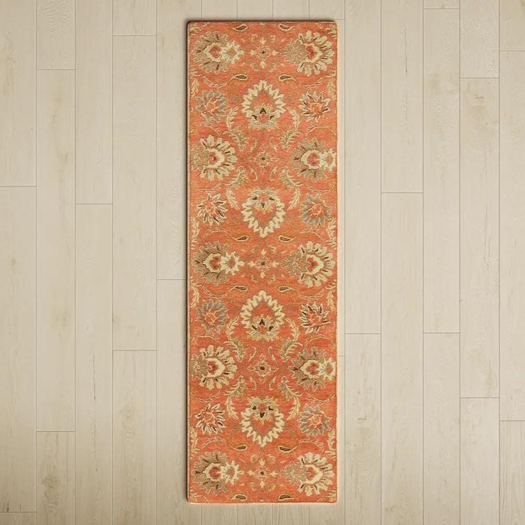 Aaron Hand Tufted Wool Terracotta/Orange/Dusty Sage Rug