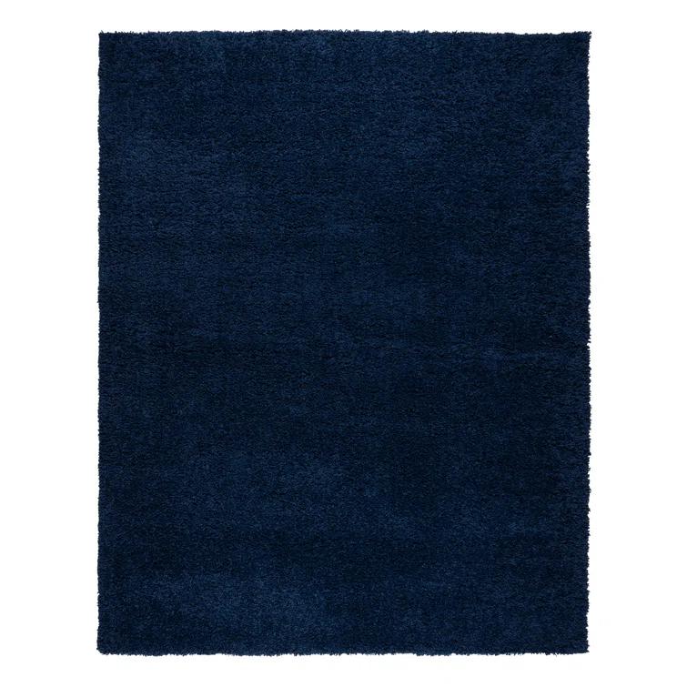 Gertmenian Anjou Solid Navy Plush Shag Indoor Area Rug