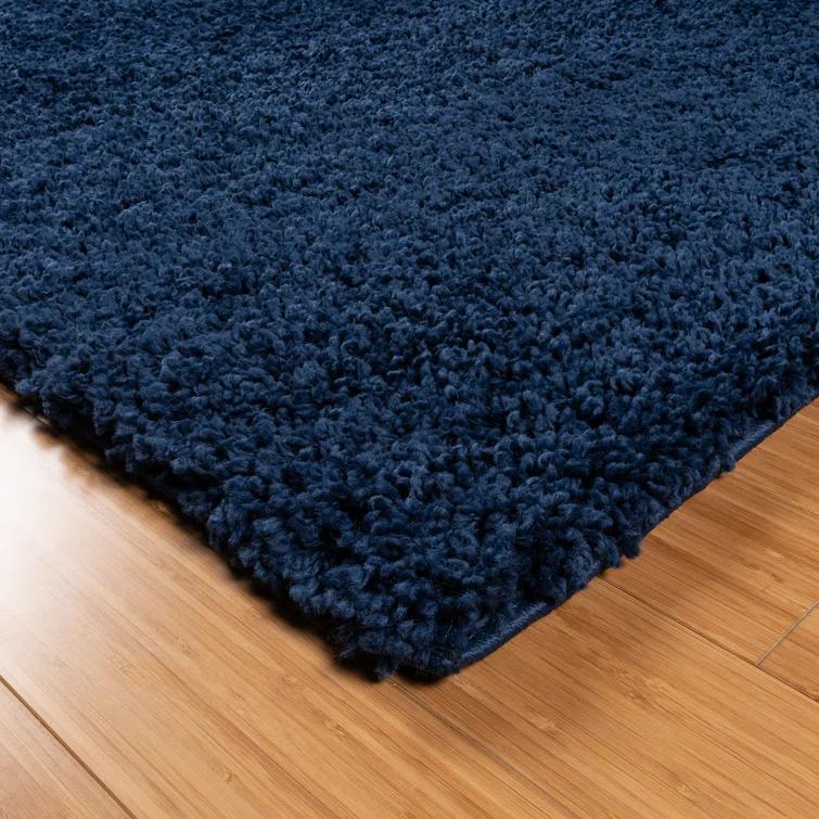 Gertmenian Anjou Solid Navy Plush Shag Indoor Area Rug