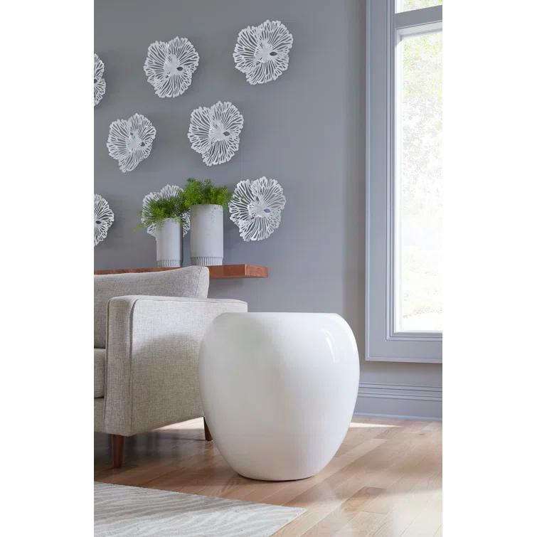 River Stone Side Table Gel Coat White