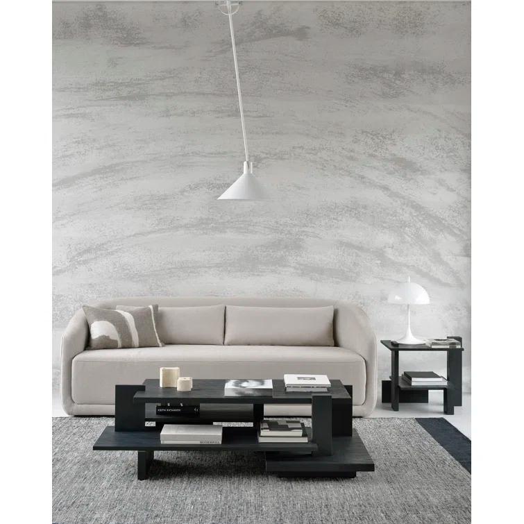 Teak Rectangular Transitional Coffee Table with Varnish Finish