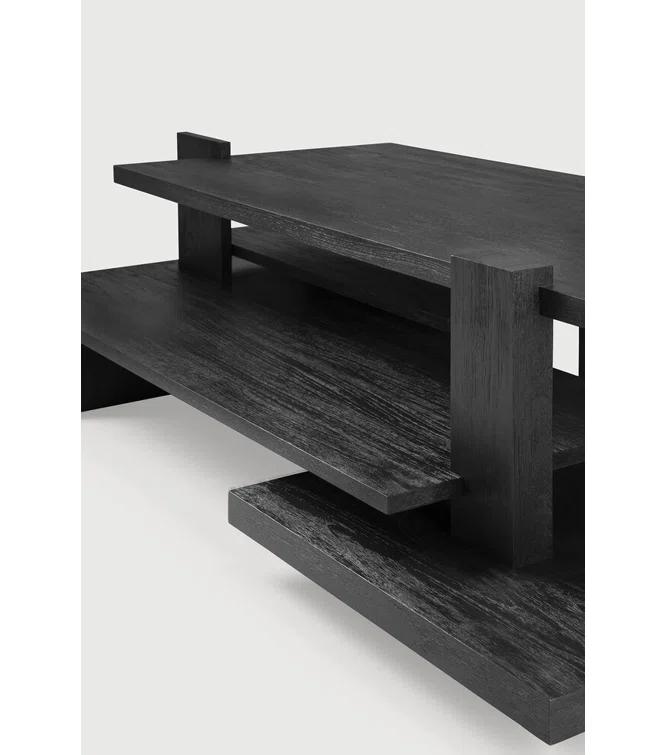Teak Rectangular Transitional Coffee Table with Varnish Finish