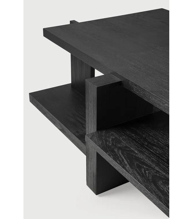 Teak Rectangular Transitional Coffee Table with Varnish Finish