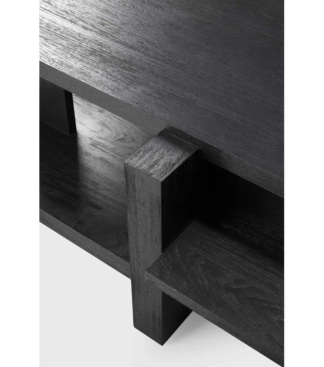 Teak Rectangular Transitional Coffee Table with Varnish Finish