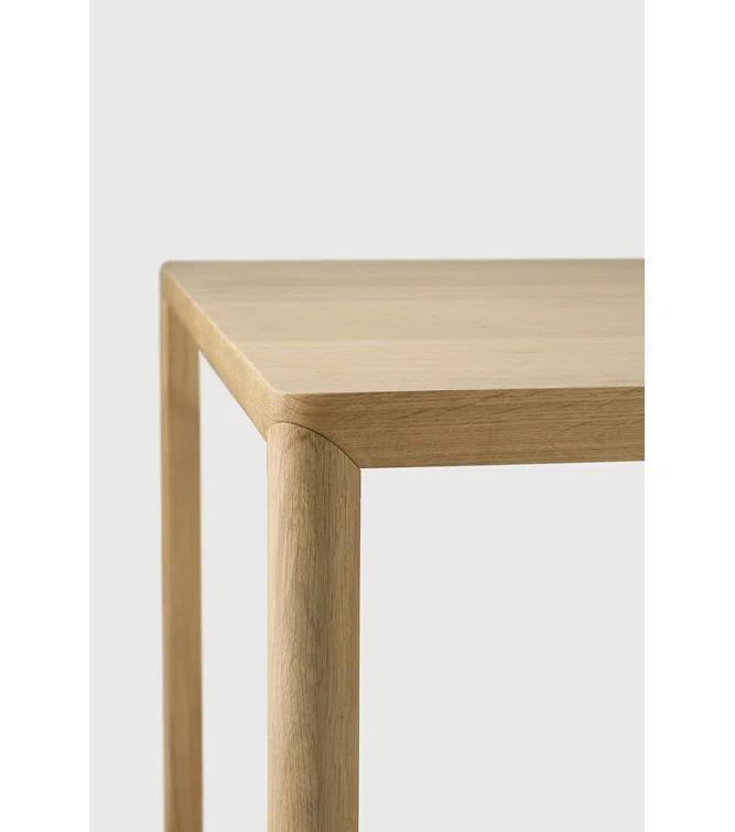 Oak Rectangular Minimalist Dining Table with Beveled Legs