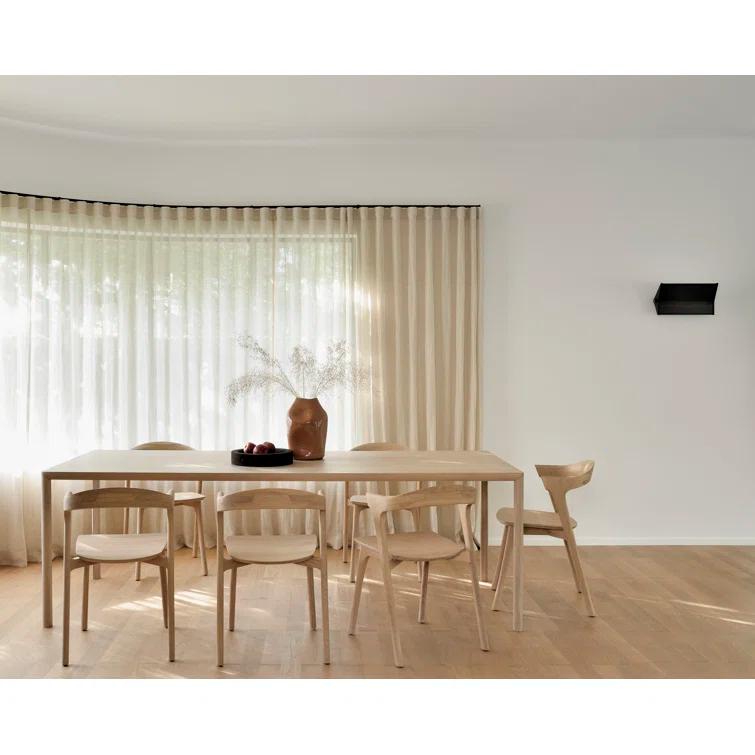 Oak Rectangular Minimalist Dining Table with Beveled Legs