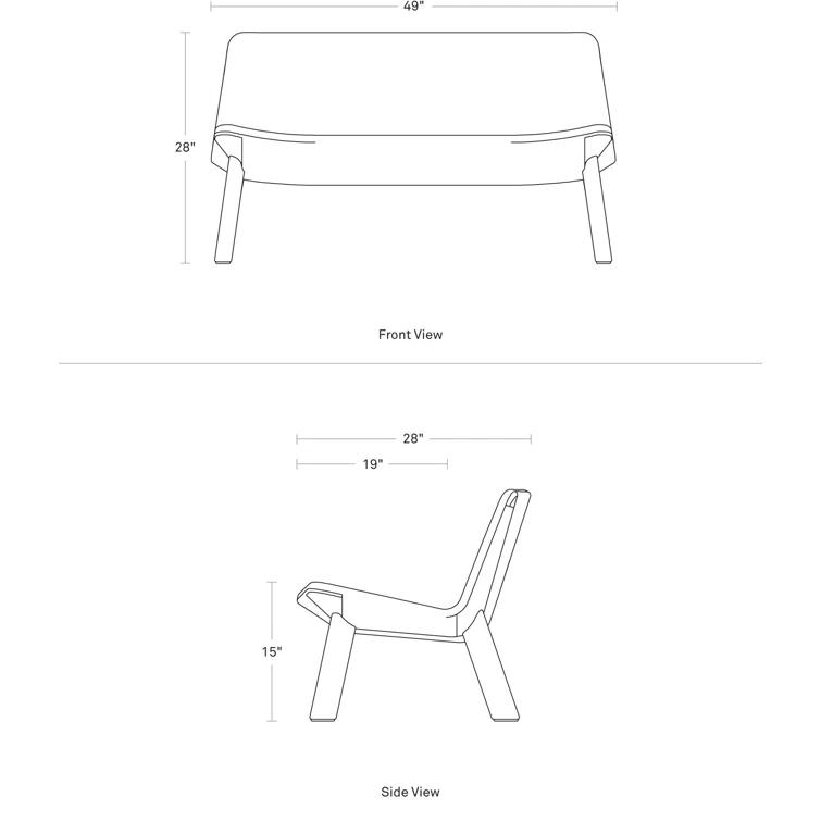 Neat Wool Upholstered Bench