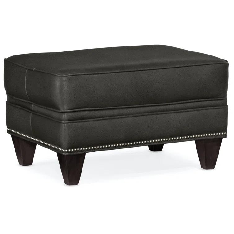 Reddish Leather Ottoman
