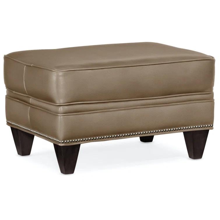 Reddish Leather Ottoman