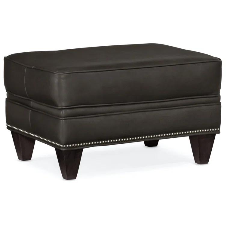 Reddish Leather Ottoman