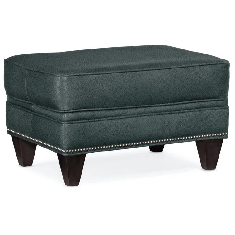 Reddish Leather Ottoman