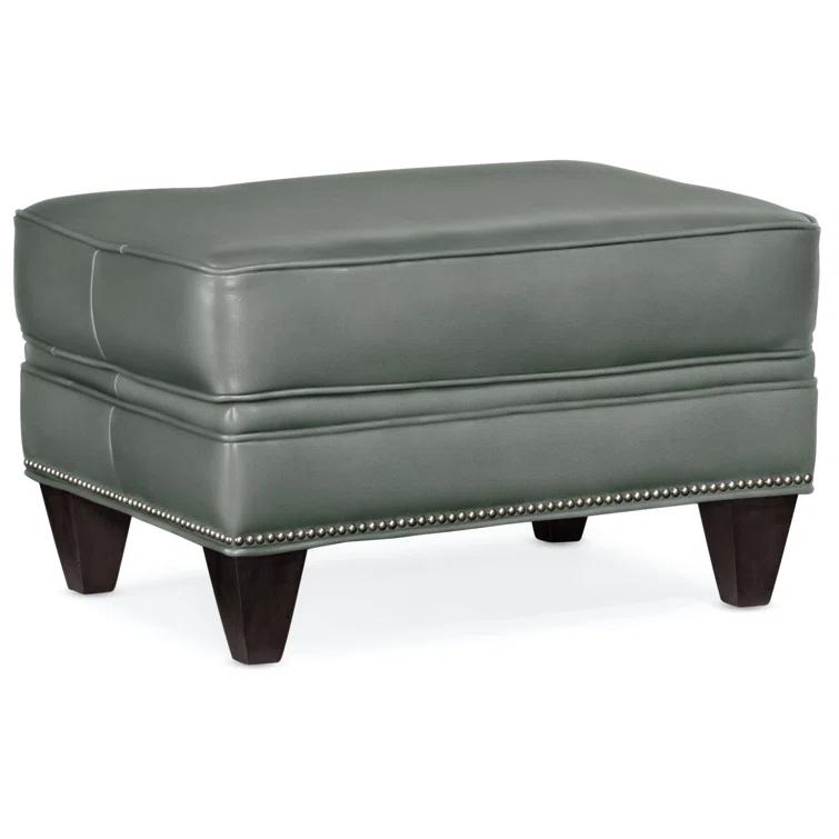Reddish Leather Ottoman
