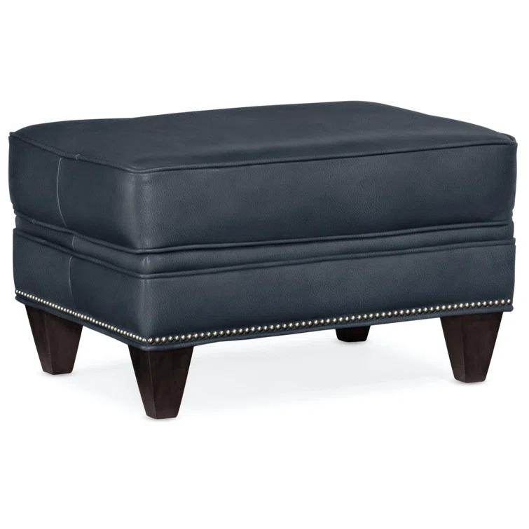 Reddish Leather Ottoman