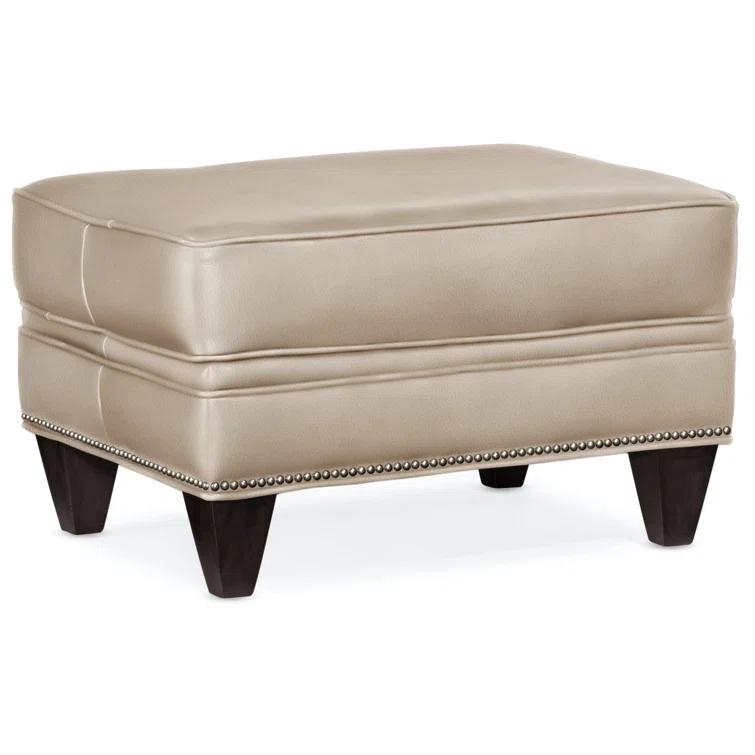 Reddish Leather Ottoman
