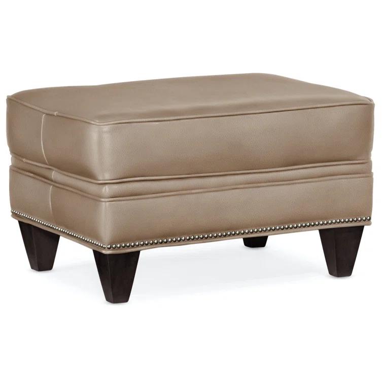 Reddish Leather Ottoman