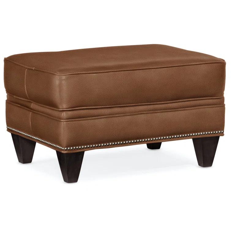 Reddish Leather Ottoman