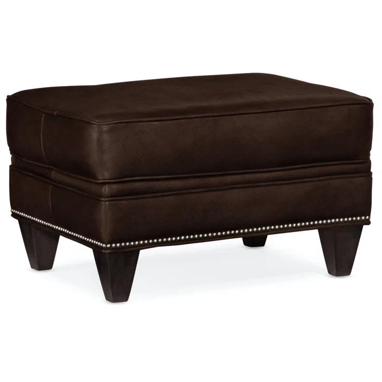 Reddish Leather Ottoman