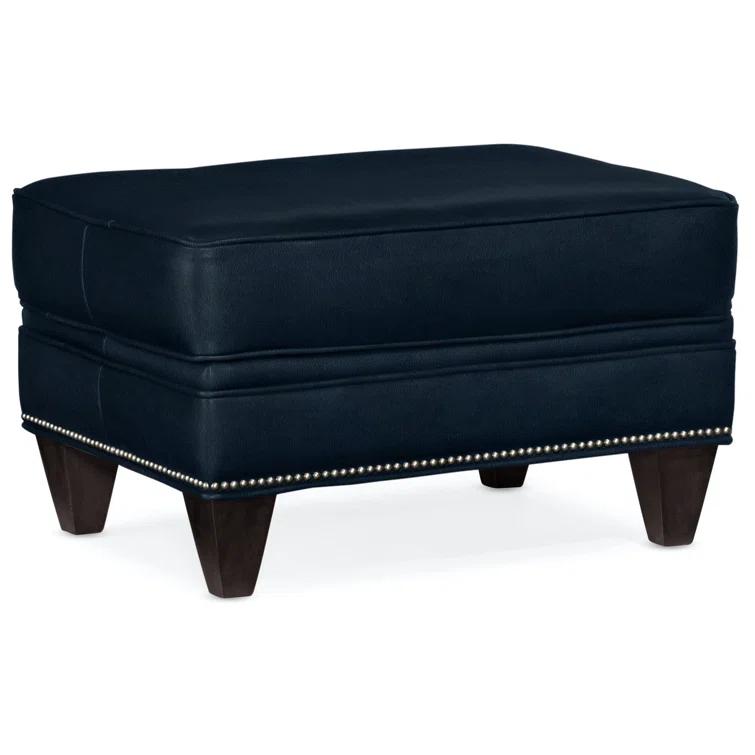 Reddish Leather Ottoman