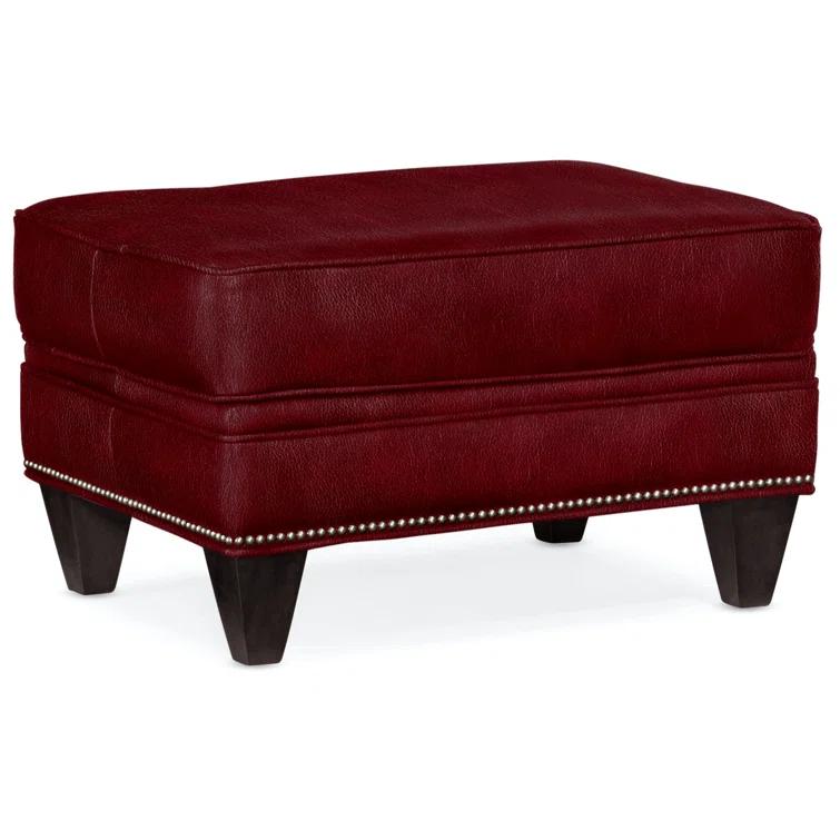 Reddish Leather Ottoman