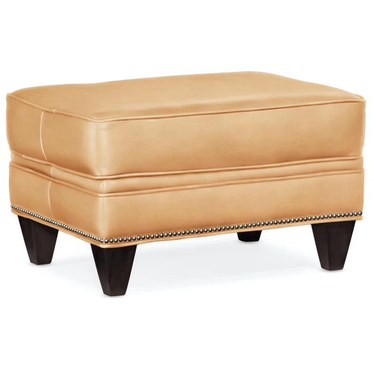 Reddish Leather Ottoman