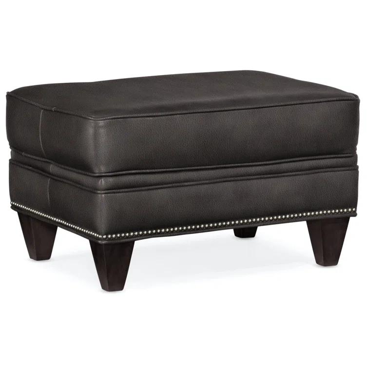 Reddish Leather Ottoman