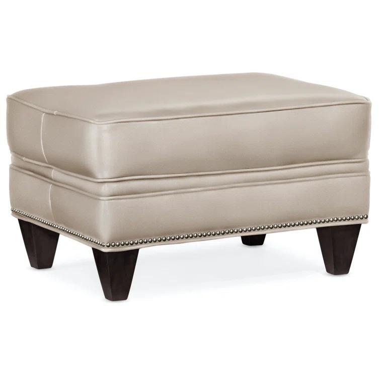 Reddish Leather Ottoman