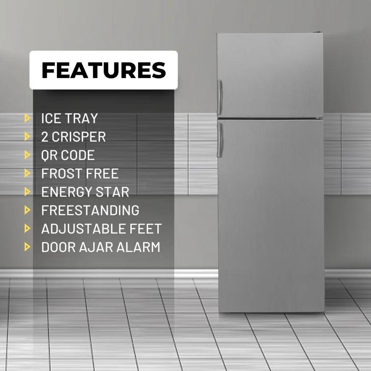 Equator Advanced Appliances Equator 14.3 cf Stainless Refrigerator-Freezer Top Mount Frost Free E-Star Europe RF 142 S