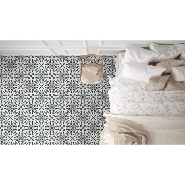 Amara 8" x 8" Encaustic Look Matte Porcelain Floor & Wall Tile