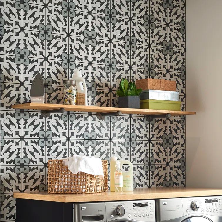 Amara 8" x 8" Encaustic Look Matte Porcelain Floor & Wall Tile