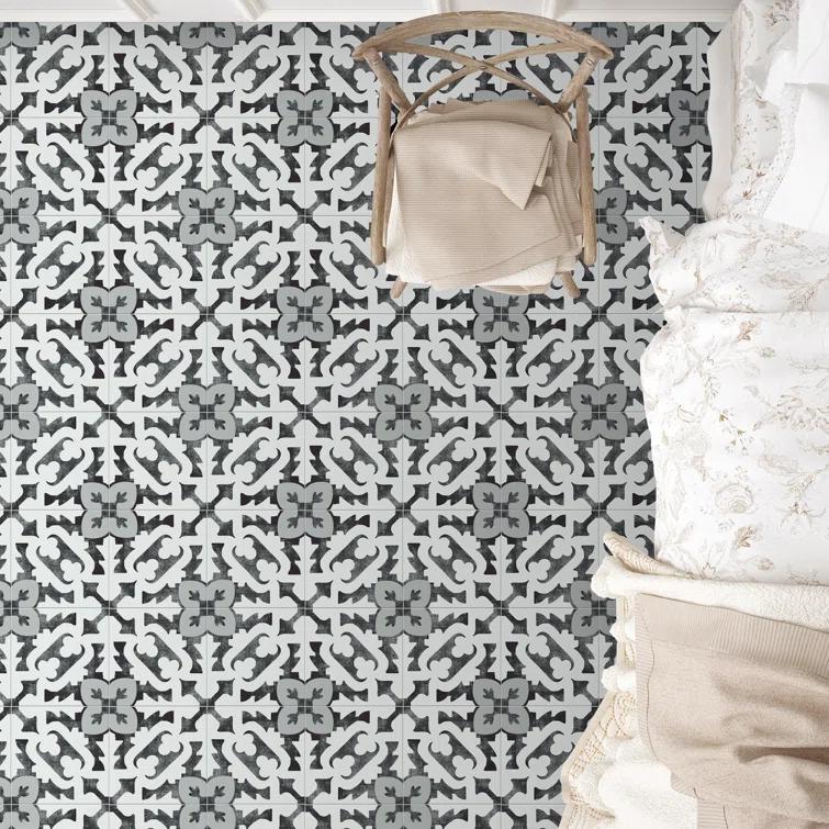 Amara 8" x 8" Encaustic Look Matte Porcelain Floor & Wall Tile