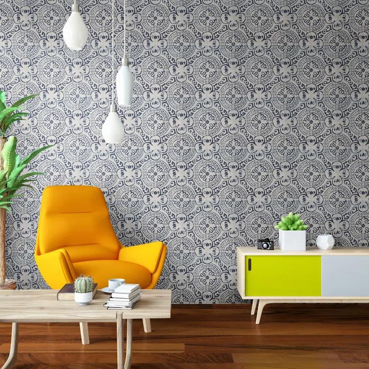 Ackland Amara 8" x 8" Encaustic Look Matte Porcelain Floor & Wall Tile