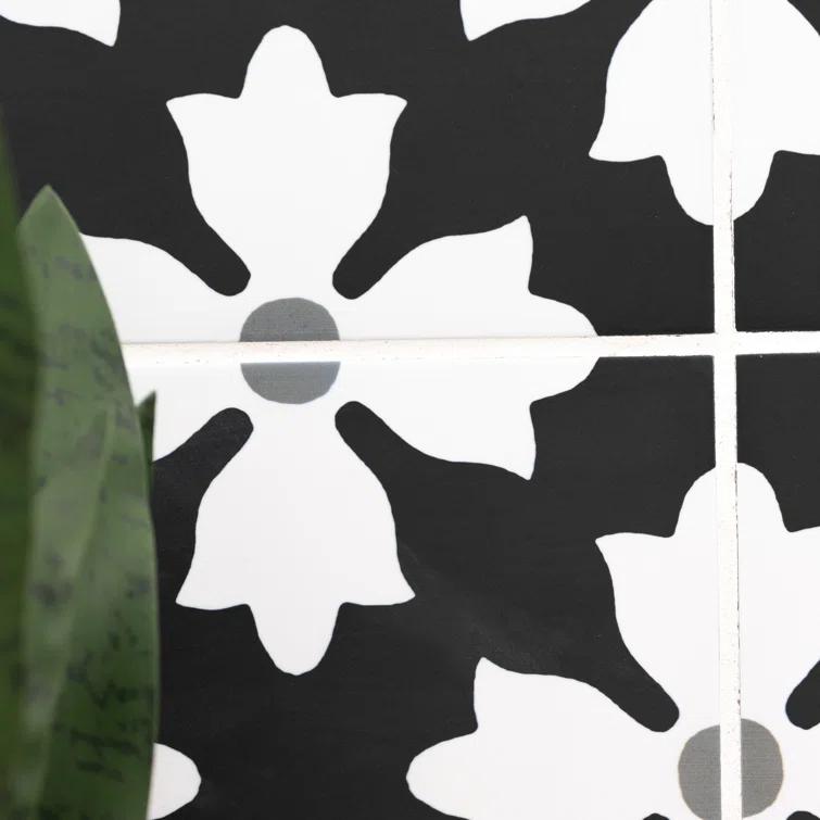 Amara 8" x 8" Encaustic Look Matte Porcelain Floor & Wall Tile