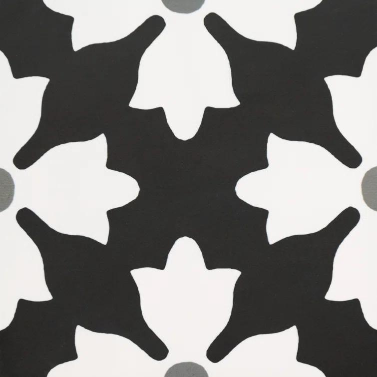 Amara 8" x 8" Encaustic Look Matte Porcelain Floor & Wall Tile