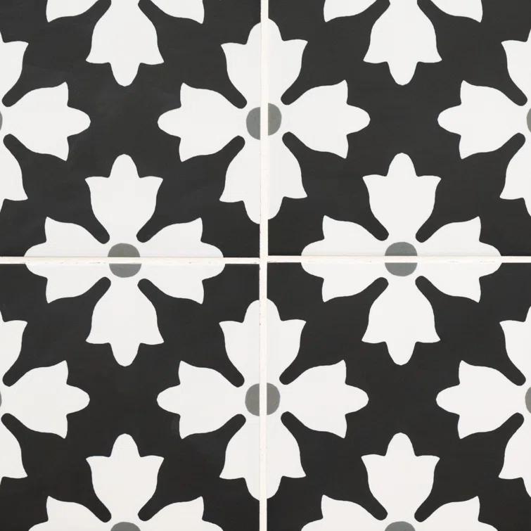 Amara 8" x 8" Encaustic Look Matte Porcelain Floor & Wall Tile