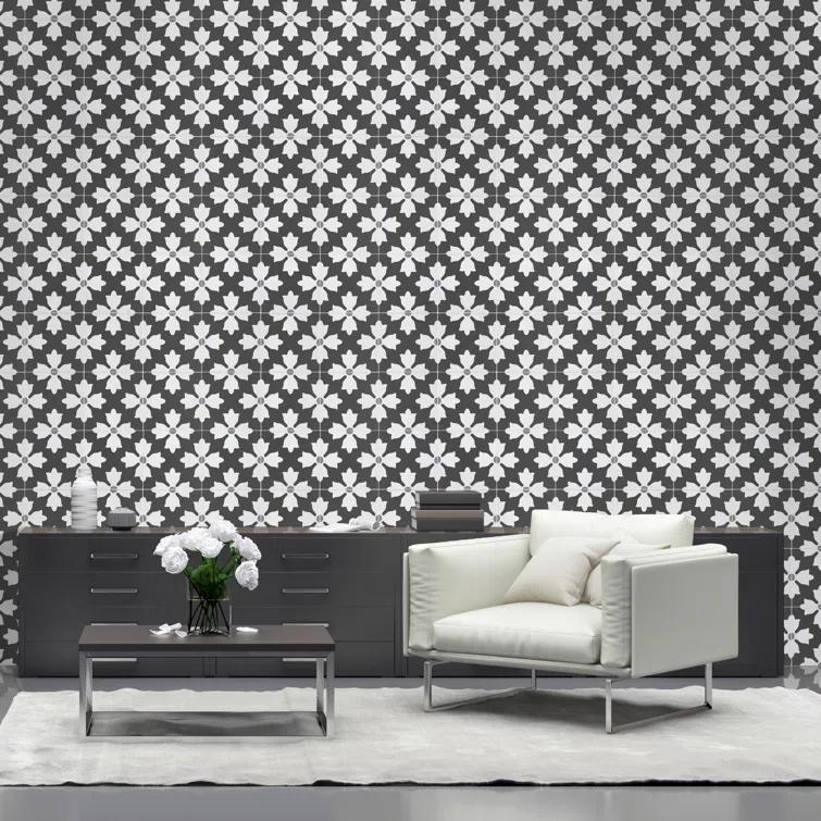 Amara 8" x 8" Encaustic Look Matte Porcelain Floor & Wall Tile