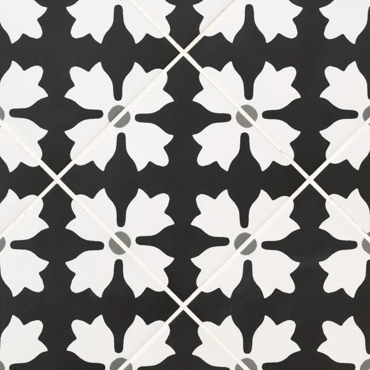 Amara 8" x 8" Encaustic Look Matte Porcelain Floor & Wall Tile